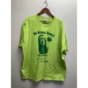Vintage Marc Rubben Shirt Go Green Dude Dummy Talk Weed Tee 2XL XXL